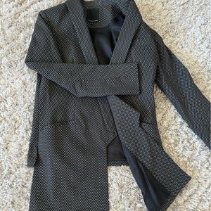 Marissa Web Asymmetrical Blazer, Black with White Dots